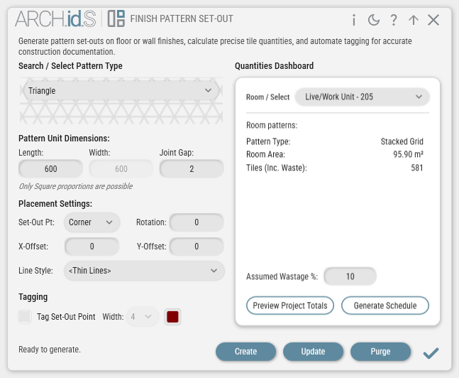 Pattern Set-Out Preview