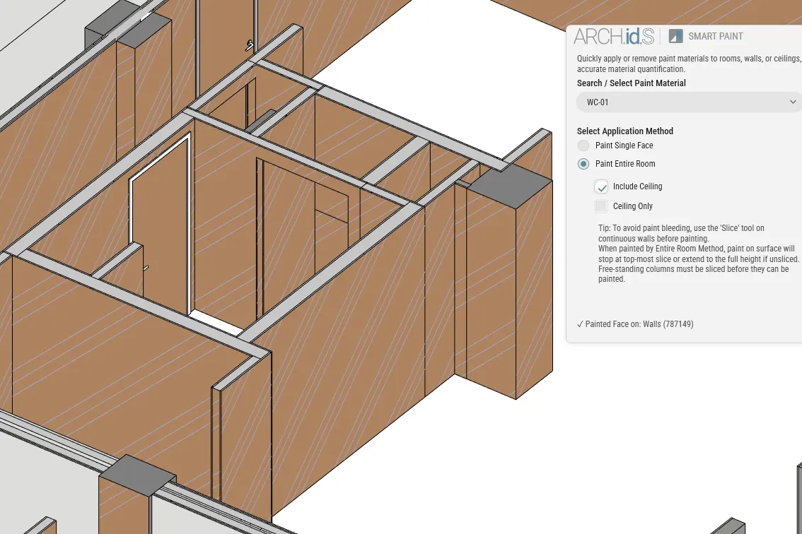 Paint stopping perfectly at a door frame and room corner