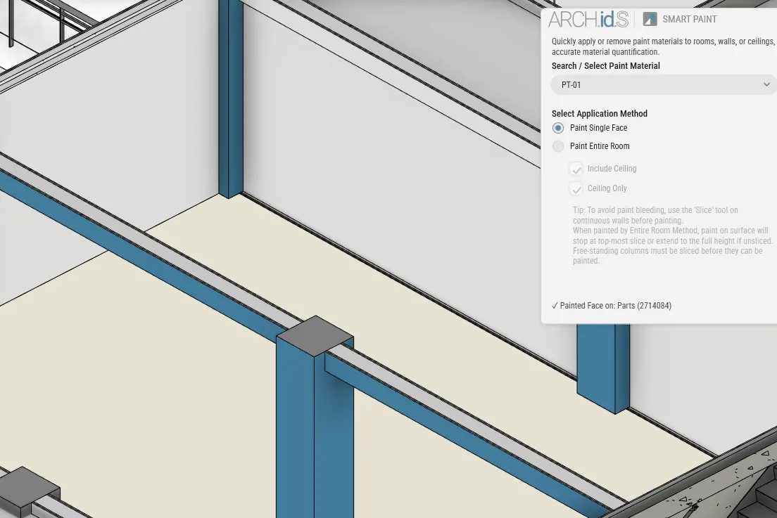 Demonstrating single-wall vs whole-room paint application