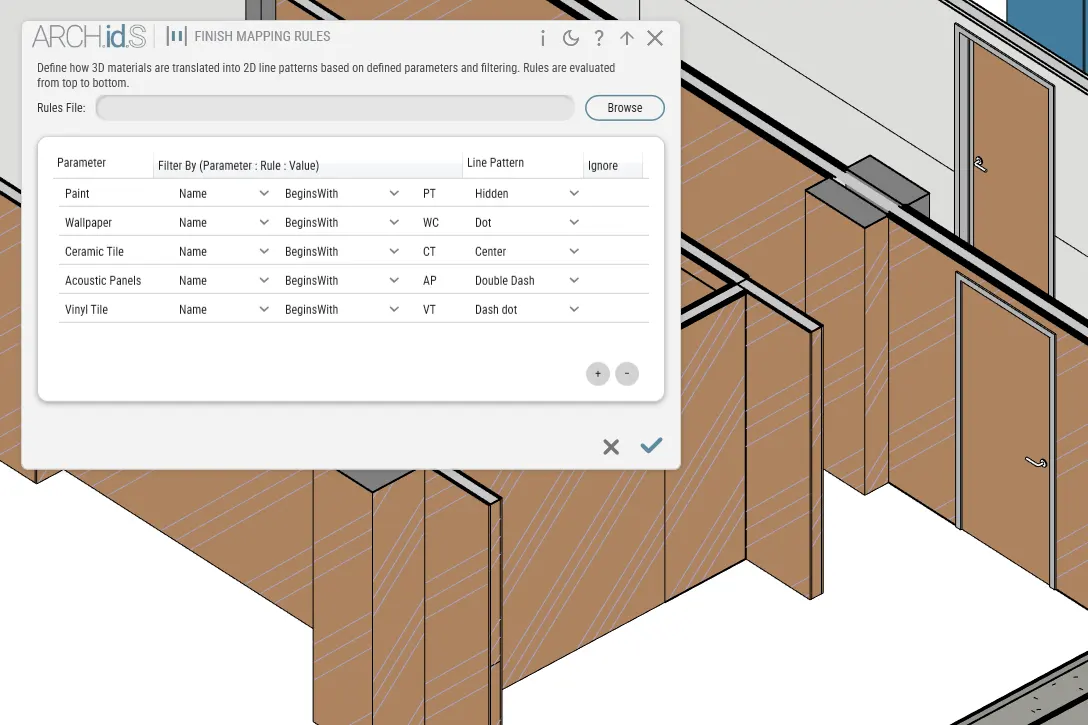 Customizing line styles and tags in the settings panel